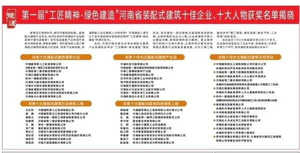 华体会（中国）绿色装配集团荣获河南十佳装配式建筑领军企业
